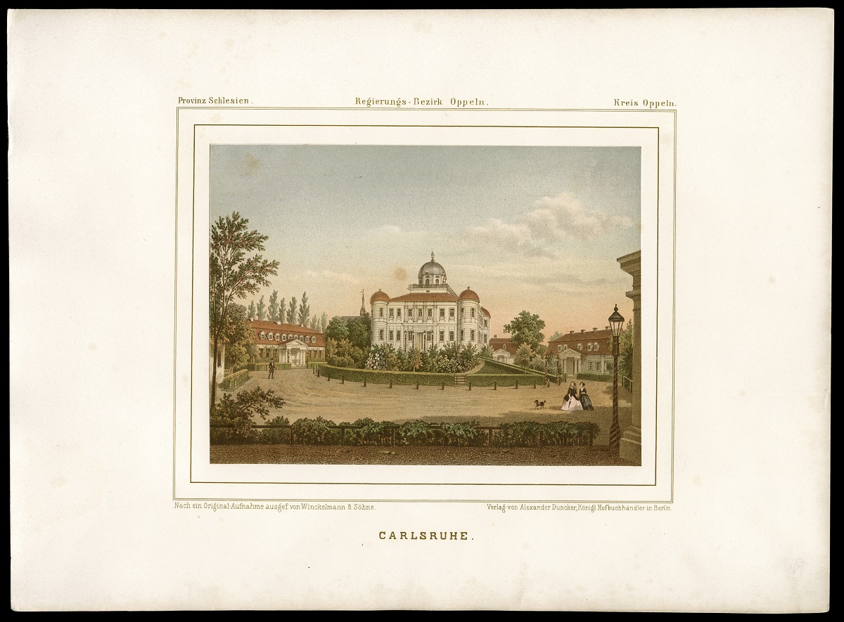 Schloss Carlsruhe, Druckgrafik, 2. Hälfte 19. Jahrhundert