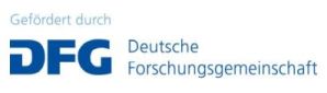 DFG-Logo. Förderung.blau