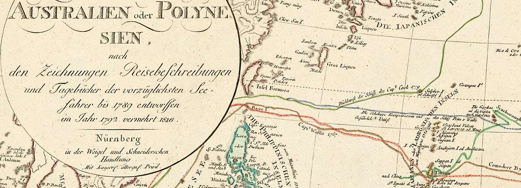 Karte Polynesien Australien 1792