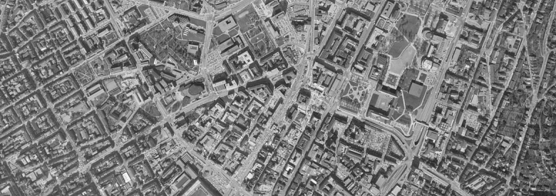Luftbild 1968 Ausschnitt Stuttgart Stadtmitte