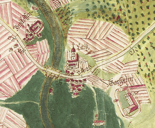 Ausschnitt aus einer Karte der Straße von Ebingen über Winterlingen und Laiz nach Meßkirch, um 1788 (Signatur: Staatsarchiv Sigmaringen K I SIG/10)