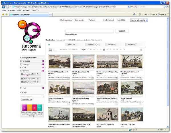 Screenshot Europeana