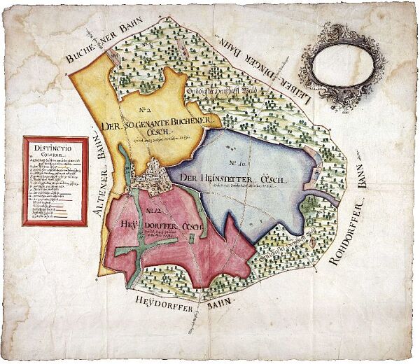 Flurkarte der Ortschaft Thalheim, undatiert, 18. Jahrhundert