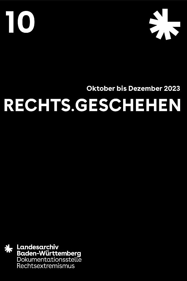 Cover Zeitschrift RECHTS-GESCHEHEN 10; Oktober-Dezember 2023; 600x900px;